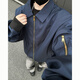 POUM American bomber jacket men's autumn and winter fashion brand casual handsome baseball uniform 26185 Navy M