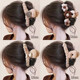 Plush grabber women's autumn and winter high-end 2025 new hairpin back of head hair shark clip large clip headwear light coffee min 13CM