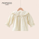 Mami Maca (MOMOCO) children's clothing boys' shirts 2025 autumn infant and toddler cute embroidered shirts 001 beige 90