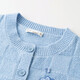 Inman pastoral chaqueta de suéter bordado tridimensional 2025 otoño suave y cómodo cárdigan de punto a cuadros casual azul claro s