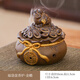 Shi Jin Tea Pet Incense Burner Two-in-one Ceramic Incense Road Antique Incense Furnace Tea Ceremony Golden Toad Incense Furnace Retro Ornaments Plate Incense Burner Sandalwood Lucky Bag Plate Incense Burner - Auspicious Beast + 20 Plate Goose Pear Tent Incense