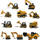 SHANTOULIN Village Village Drop-Resistant's Children's Inertial Engineering Vehicle Excavator Excavator Truck Truck Boy Set Play Crawler Excavator sans inertie 16856