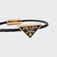 PRADA/Prada gift women's sheepskin braided bracelet jewelry black