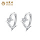 Lao Fengxiang PT950 platinum star earrings for women, new earrings, platinum wife's birthday gift, Mid-Autumn Festival gift for girlfriend, platinum star earrings, about 2.2g, brand gift box