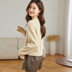 Shexi (Srcr) 100% cashmere 358g thick cashmere sweater for women with spring and autumn short loose knitted bottoming sweater