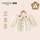 Mami Maca (MOMOCO) children's clothing boys' shirts 2025 autumn infant and toddler cute embroidered shirts 001 beige 90