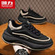 Pull back men's shoes 2025 autumn and winter new sports shoes men's cushioning dad shoes casual shoes black khaki 42