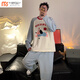 
Modal 2025 new spring and autumn day men's long-sleeved cartoon pajamas set for teenagers large sizes can wear home clothes outside 15567 men L men (recommended weight 100-130 Jin [Jin equals 0.5 kg])