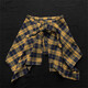 CEENIU Plaid Butt Curtain Women's Hip Covering Artifact Hem Layered Wear Casual Style Skirt One-piece Lace-up Butt Curtain Skirt Black and Yellow Checkered Shirt Skirt One Size