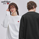 Charles Heart White Deer & Wang Churan same style sweatshirt for men and women couples same style round neck plus velvet top black plus velvet L
