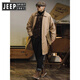 JEEP SPIRIT Jeep Large Size American Retro Windbreaker Jacket Men's Mid-Length Spring Autumn British Elf Men's Loose Casual Cotton Black Selection of Good Products XL Recommended 140-160 Jin Jin is equal to 0.5 kg