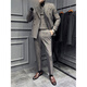 CEO Yageor 2025 Spring Plaid Bräutigamanzug Britischer Stil Doppelbruster Anzug Herrengeschäft Casual Grey Anzug + Weste + Hose Schwarzer Hemdkragen 5xl 60