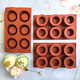6 consecutive concave and convex hollow cake molds mousse muffin cup silicone dessert pudding chocolate flow baking tool brick red 6 consecutive cake molds