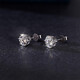 I Do platinum PT950 earrings classic six prongs 30 points 50 points a pair of earrings cultured diamonds Valentine's Day gift for men and women 30 points diamonds a pair
