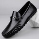 
SATCHI Light Luxury 2025 new genuine leather men's beanie shoes soft sole wear-resistant breathable driving shoes casual leather shoes men's MT9921 black 38