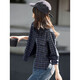 Awakening Paradise autumn retro temperament versatile layering soft plaid long-sleeved shirt navy plaid M