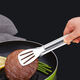 Yuexinke stainless steel food tongs barbecue steak steamed buns barbecue thickened kitchen food baking sushi tongs barbecue tongs 9 inches thickened + oil brush