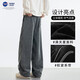 Pantalones de honda de estrella pesada estadounidense de la NASA Base de la NASA Men's Autumn and Winter Loose Retrase Draped Casual Long pantalones 6219-Black L