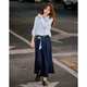 Shangjing temperament commuter style fashion suit 25 new autumn striped shirt and strappy skirt two-piece set