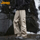 JEEP Casual Pants Men's and Women's Assault Paratrooper Pants Windproof Outdoor Work Pants Loose Straight Pants Black XL