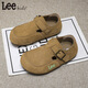 LEE KIDS Children's Shoes Autumn New Children's Wear-Resistant Casual Shoes for Boys and Adults One-Piece Birkenstock Shoes Soft-soled Leather Shoes for Girls Camel 26 Recommended Foot Length 160mm