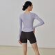 Gigt gentle wind sports long-sleeved T-shirt yoga wear slimming Pilates yoga fitness top lilac purple M