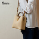 15MINS bag women's leather shoulder crossbody bucket bag simple light luxury handheld women's bag birthday gift for girlfriend