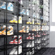He Jiagong acrylic shoe box transparent a sneaker wall storage display cabinet j side opening magnetic shoe cabinet assembled shoe rack customization classic black 2 pieces 32.5x27x19cm
