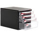 Yuyangyang Ewinvos / 9795 Armoire de fichier de bureau Tiroir transparent Cabine de rangement de rangement Boîte de rangement A4 avec verrouillage 4 couches 9794 Gris foncé