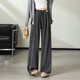 TONLION 2025 Pantalones de pierna ancha de cintura alta para mujeres Pantalones casuales versátiles de estilo coreano delgado