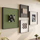 SHANSHUIYAN three-dimensional sandstone living room decoration painting 2025 new sofa background wall hanging painting retro style high-end combination mural abstract art A 60*60cm+40*40cm*2+50*50cm style black (brushed aluminum alloy frame) three-dimensional model three-dimensional double-layer sandstone + three-dimensional small ball