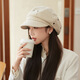 Raodie reversible big head painter's hat female beauty Lard style beret autumn and winter style face-showing small octagonal hat MM1558 black one size
