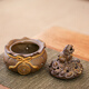 Shi Jin Tea Pet Incense Burner Two-in-one Ceramic Incense Road Antique Incense Furnace Tea Ceremony Golden Toad Incense Furnace Retro Ornaments Plate Incense Burner Sandalwood Lucky Bag Plate Incense Burner - Auspicious Beast + 20 Plate Goose Pear Tent Incense