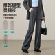 Yiyang Suit прямые брюки для женщин узкие версии высокая талия тонкая и универсальная поездка на рабочем месте. Случайный микроаллеры черные брюки черные 29