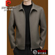 Pierre Cardin high-end brand double-sided woolen jacket for men 2025 autumn and winter new thickened 100% sheep wool warm lapel jacket gray brown XL 180 size 140-160Jin Jin equals 0.5 kg