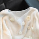 
Cypress Lazy Style Beaded Long Sleeve Sweater for Women 2025 Autumn New Soft Glutinous Gentle Knitted Sweater