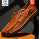 
Woodpecker men's casual leather shoes autumn leather one-foot lazy business casual soft leather soft sole bean shoes dad men's shoes black [9916 four seasons] 38