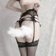 Sexy Lace Black Seductive Women's Gelet Spender Sospeche de medias europeas y americanas de medias retro integradas Red Garter