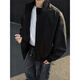 IZEXX American flight jacket men's autumn and winter Japanese stand collar workwear short baseball uniform jacket JZ52 black 4XL