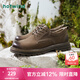 Hotwind casual leather shoes men's shoes new style men's trendy outdoor workwear shoes business formal leather shoes thick sole height-enhancing men's shoes 09 gray 40 more than half size