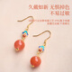 Gin Qianhui sterling silver southern red agate earrings for women, high-end earrings, earrings, earrings, birthday gifts for girlfriends and mothers, Xiangyunnan red earrings + seven warehouse delivery/next day delivery, birthday gifts for girls/exquisite gift boxes/with jewelry certificates
