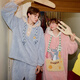 Gukoo Couple Pajamas Winter Ratatouille Co-branded New Coral Velvet Warm Women's Homewear Set Men's Pajamas D Paradise Pink Women's Nightgown M