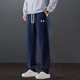 Under Armor embroidered logo autumn and winter new pure cotton sweatpants men's large size knitted casual fashion sweatpants loose solid color trousers navy blue spring and autumn style XL recommended weight 120-140Jin Jin equals 0.5 kg