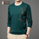 
Woodpecker men's autumn and winter long-sleeved T-shirt thickened round neck comfortable new middle-aged base shirt soft mercerized cotton casual sweatshirt B6627 Shangqing L 170/110/50120-135Jin[Jin equals 0.5 kg]