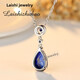 Sapphire Pendant Women's Colorful Gemstone Tanzanite Necklace Sterling Silver Plated 18K Gold Fashionable Colorful Treasure Treasure