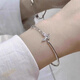 Xiaomeng Lao Phoenix S999 sterling silver half-bracelet butterfly bracelet bracelet half-chain new ins design niche light luxury bestie gift YFGF beige mini jewelry bag with material certificate Pianpian butterfly half-bracelet