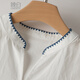 Late White New Product 2025 Autumn Style Top V-neck Fashion Versatile Light Workplace Cotton Shirt Women White M
