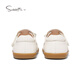 Snuffy Girls Toddler Shoes Autumn Comfortable Children's Leather Shoes Cute Baby Soft Sole Princess Small Leather Shoes Milan White 25