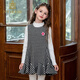 IVY HOUSE children's clothing for girls and older children winter new style houndstooth pattern vest dress princess skirt dress wool skirt black 150