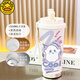 
G.DUCKKIDS little yellow duck ghost thermos cup straw student women's high-value large capacity car cold-proof portable coffee cup BXAB13792 ghost black food grade stainless steel liner-520ML with lanyard